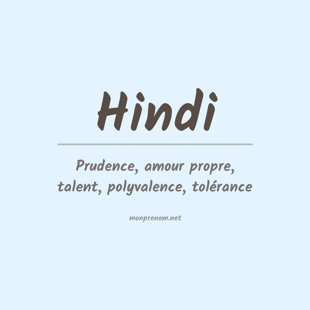 Signification du prénom Hindi