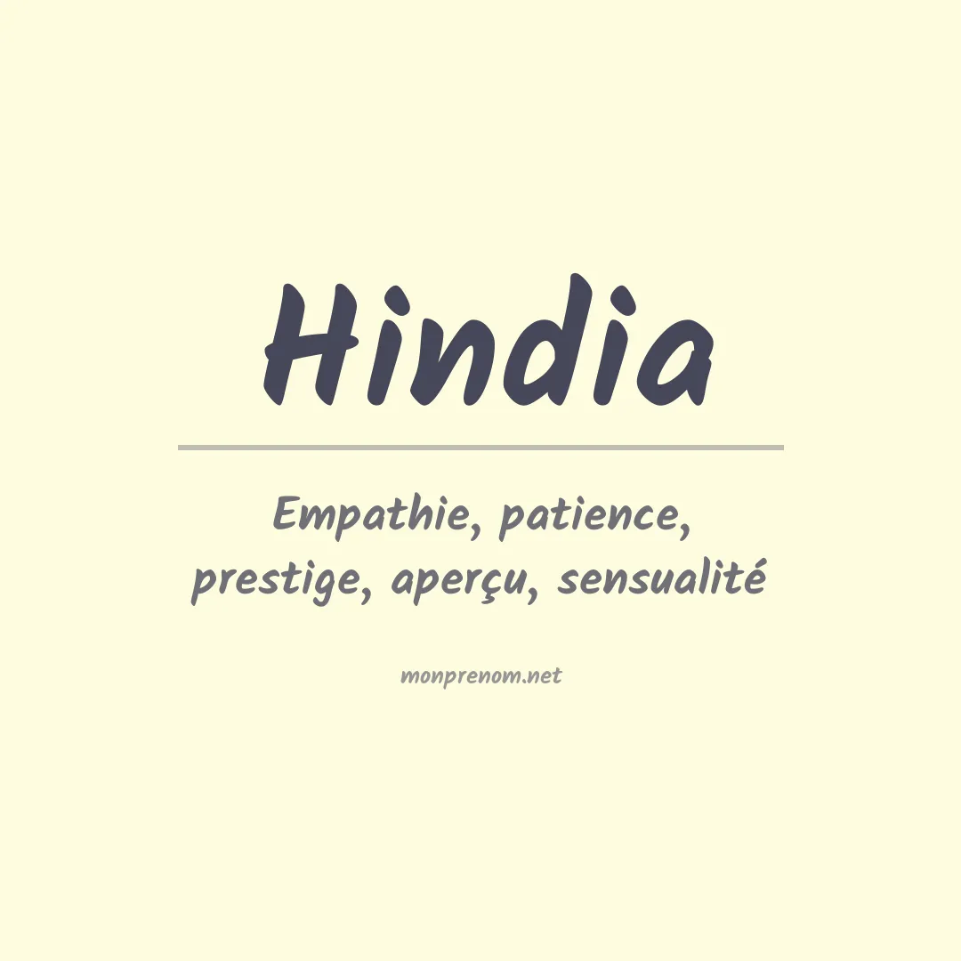 Signification du prénom Hindia