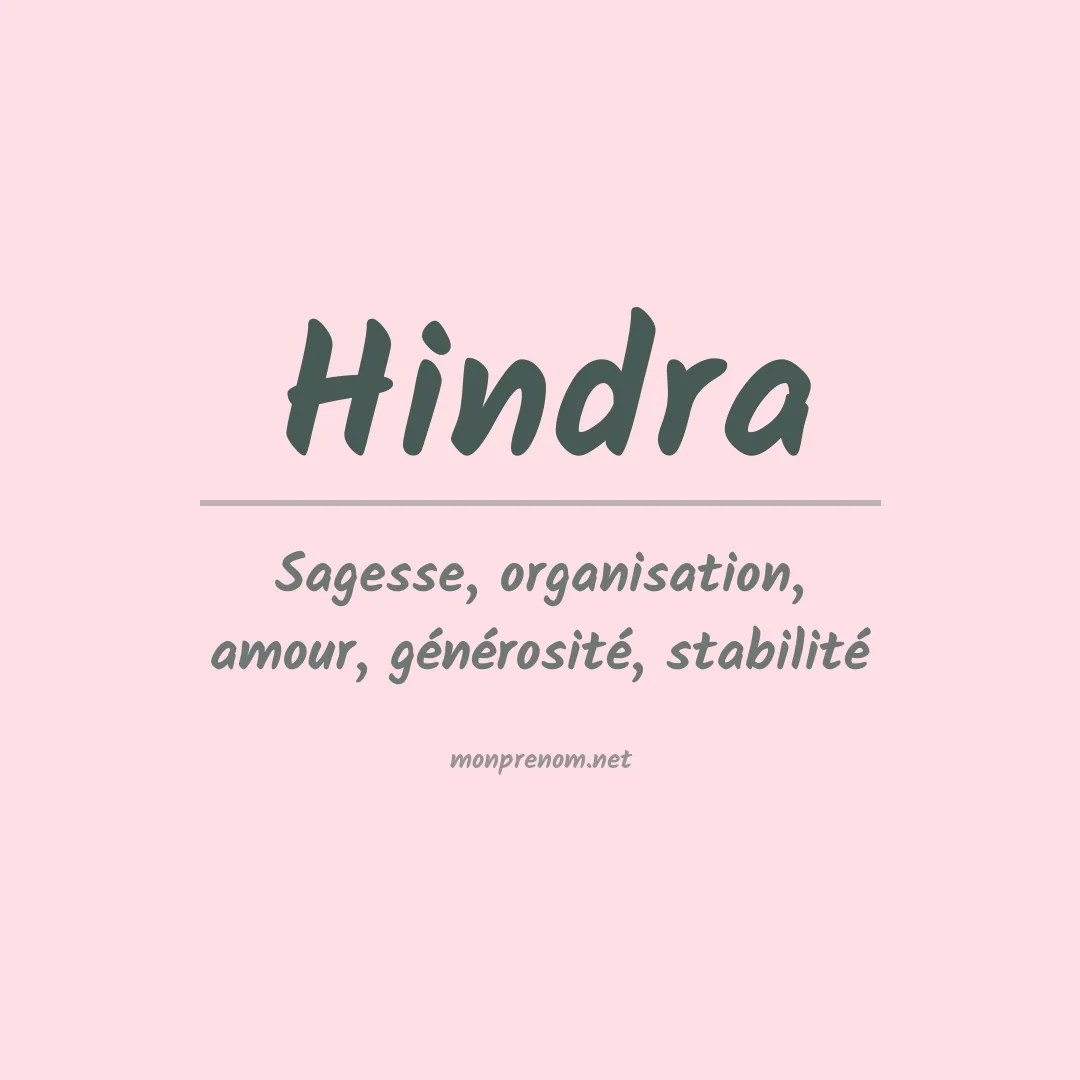 Signification du prénom Hindra