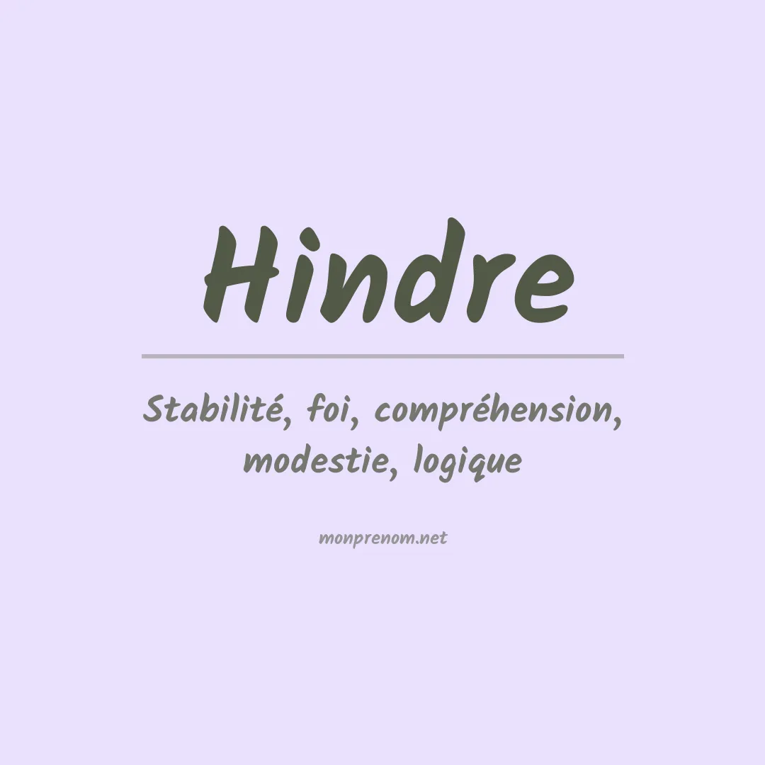 Signification du prénom Hindre