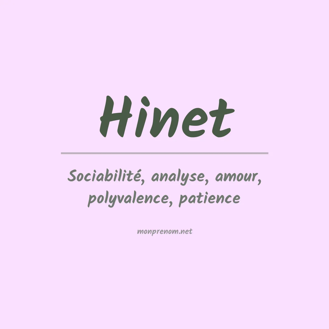 Signification du prénom Hinet