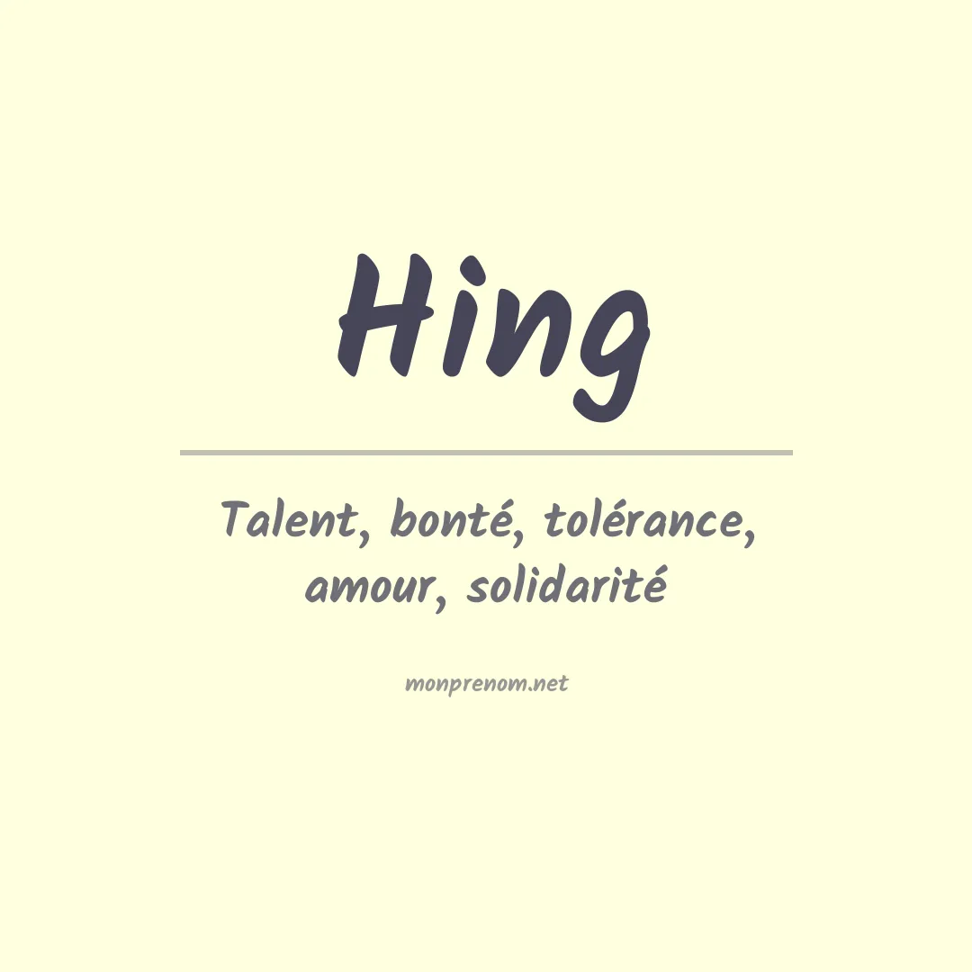 Prénom Hing