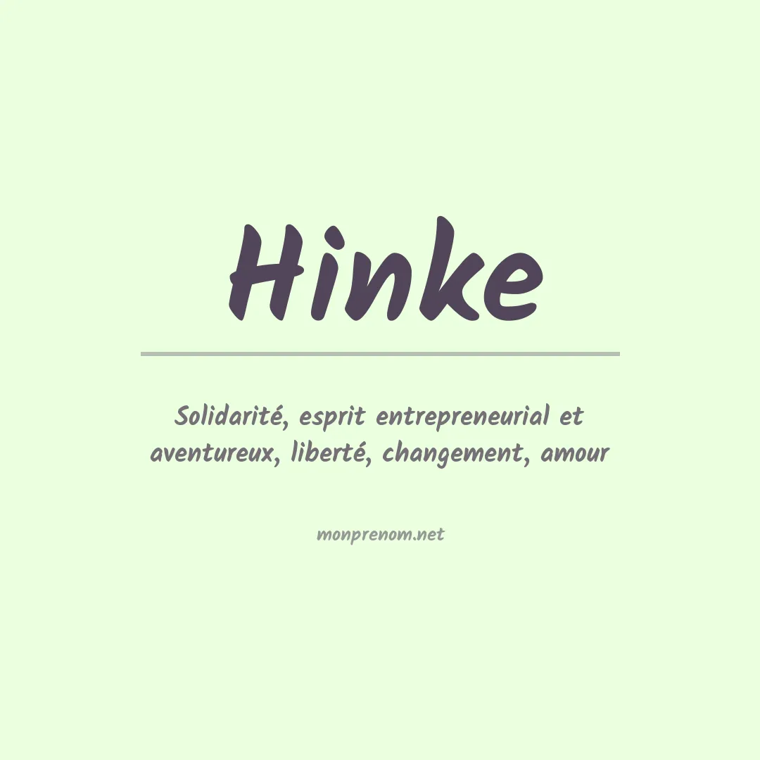Prénom Hinke
