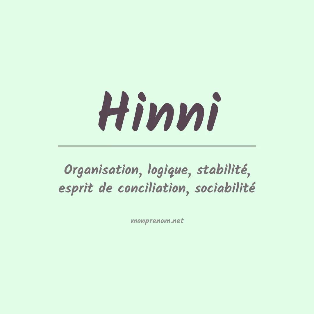 Signification du prénom Hinni