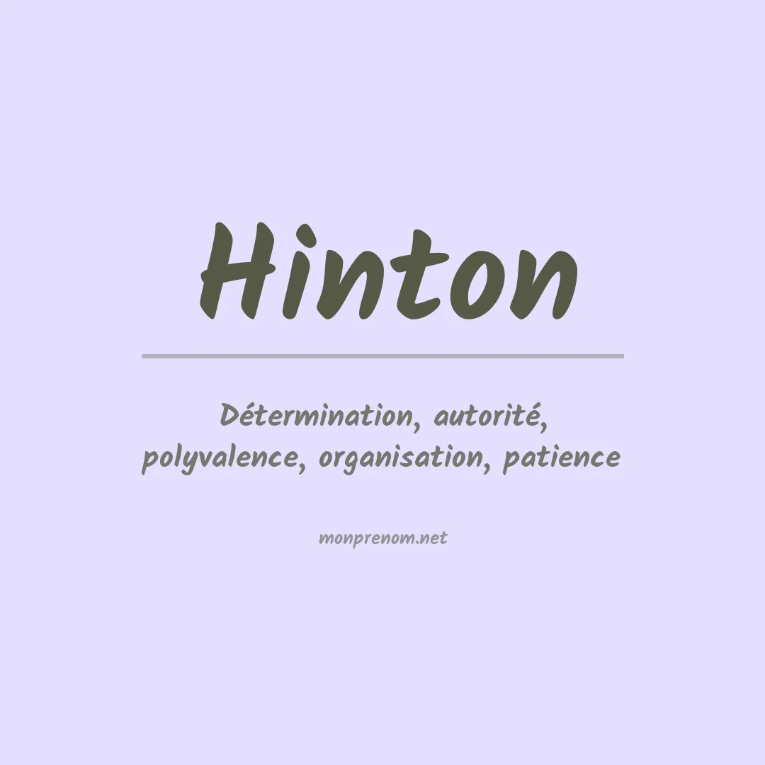 Prénom Hinton