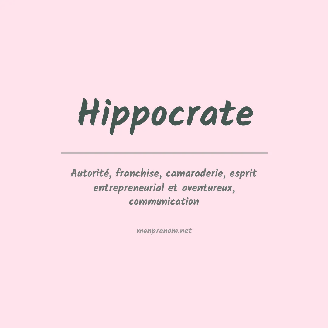 Signification du prénom Hippocrate