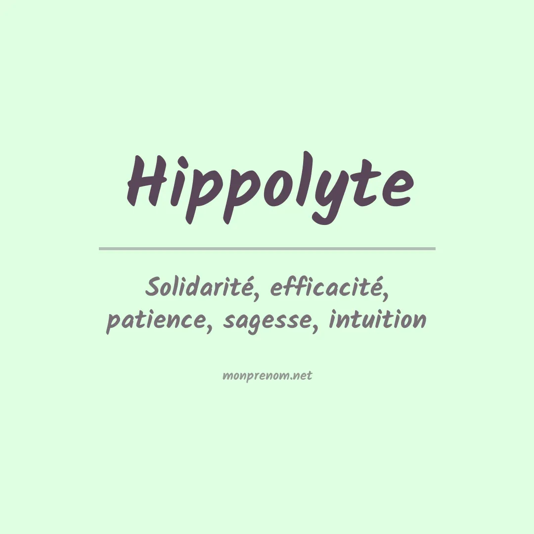 Prénom Hippolyte