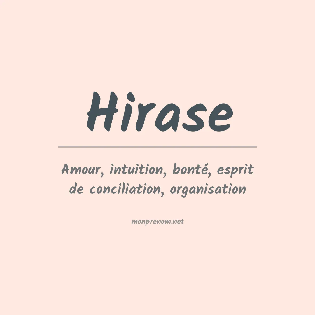 Signification du prénom Hirase
