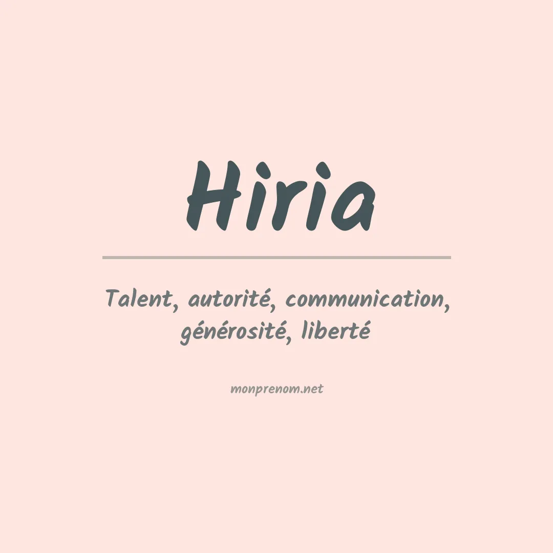 Prénom Hiria