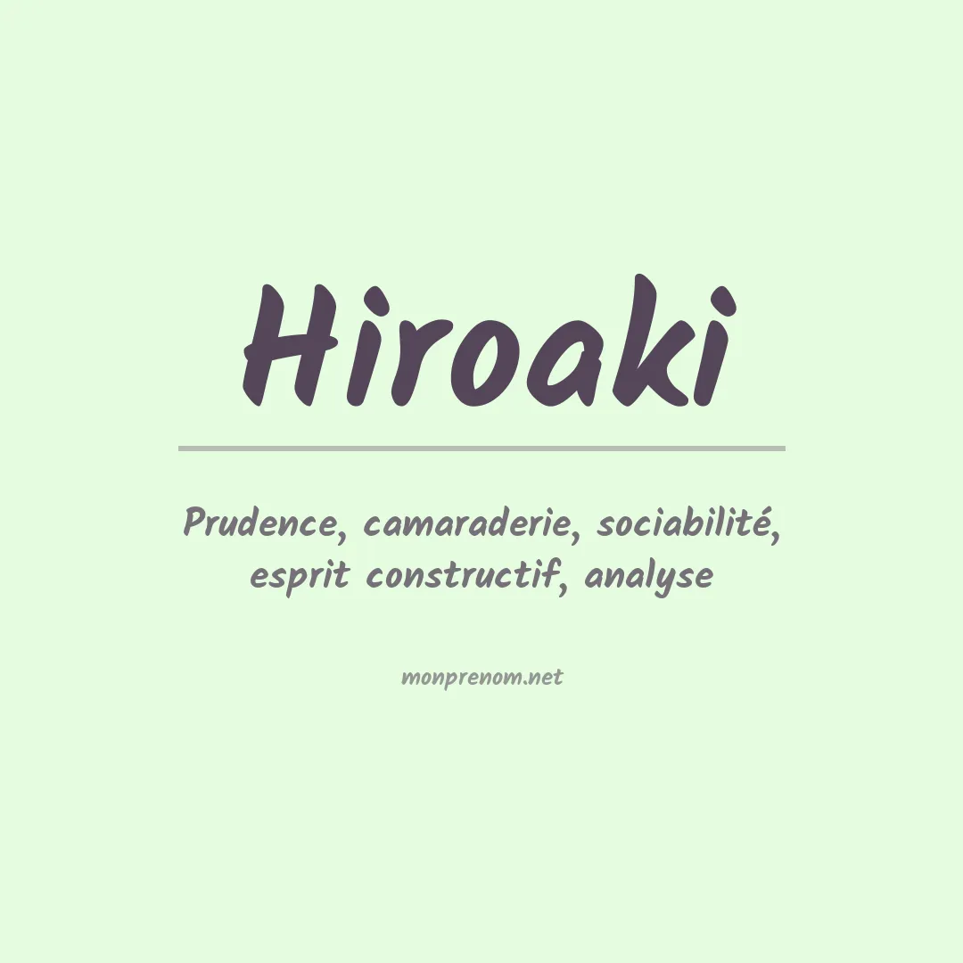 Signification du prénom Hiroaki