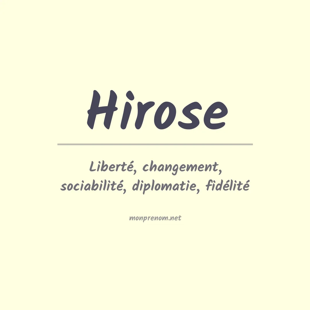 Prénom Hirose