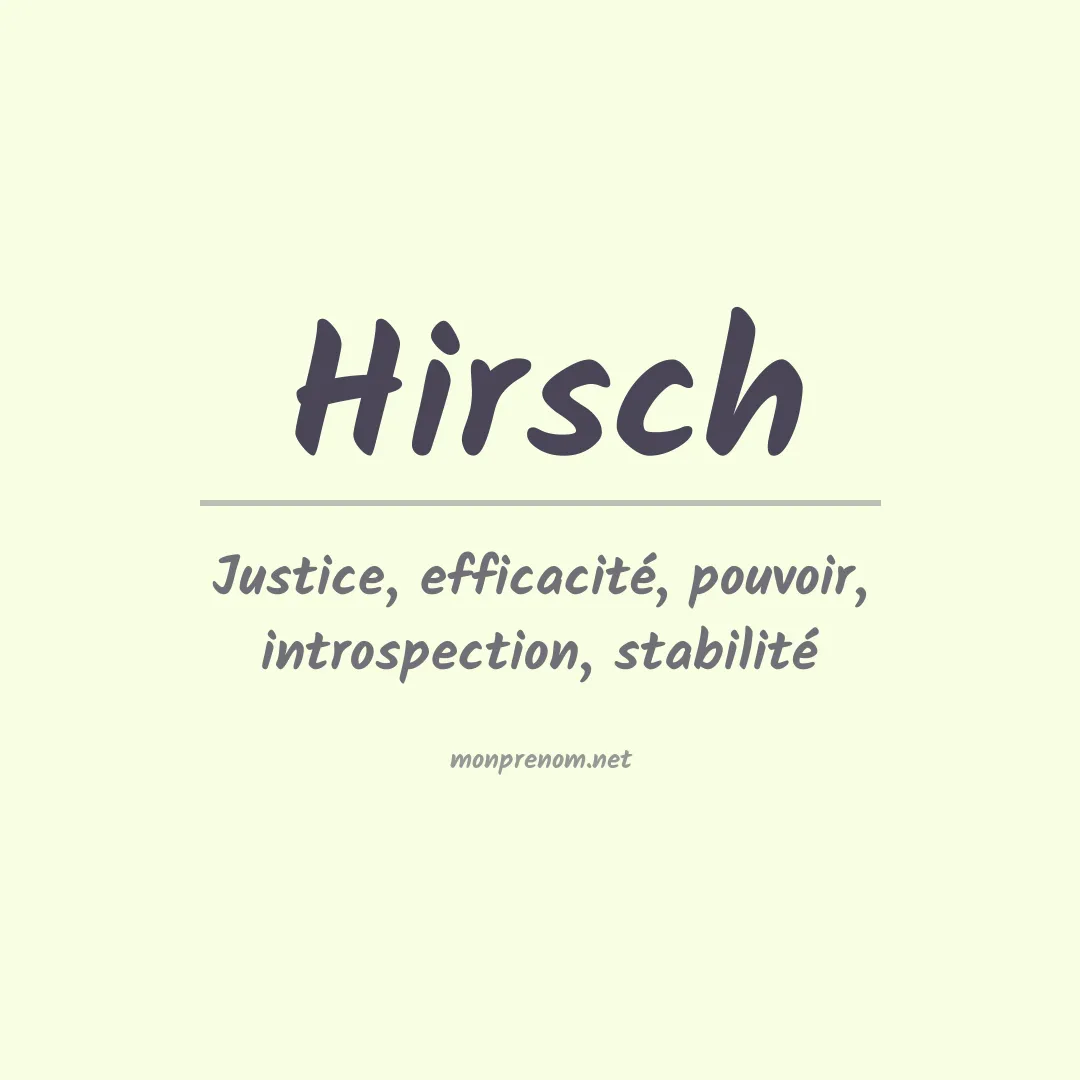 Prénom Hirsch