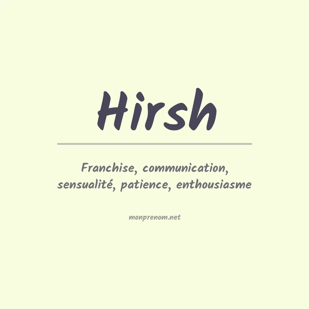 Prénom Hirsh