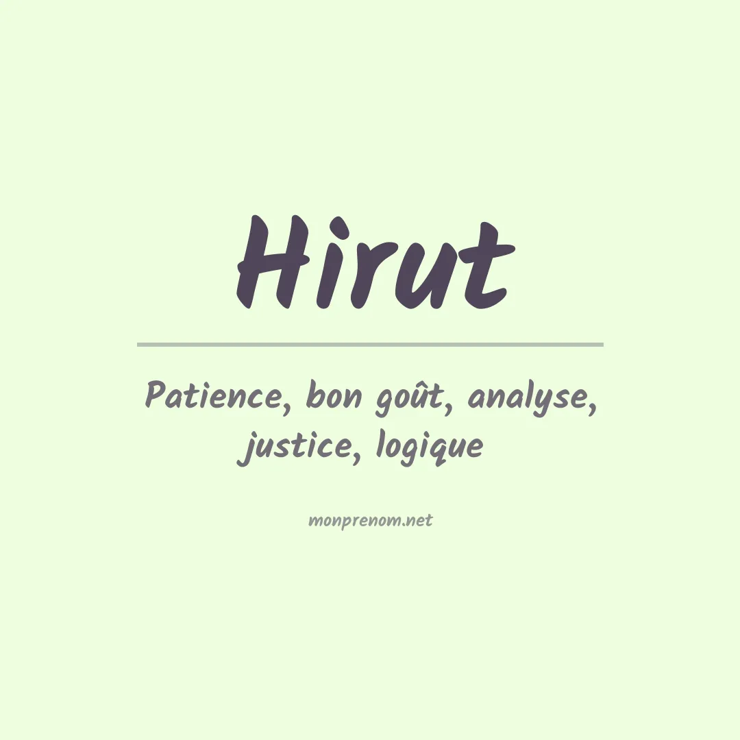 Signification du prénom Hirut