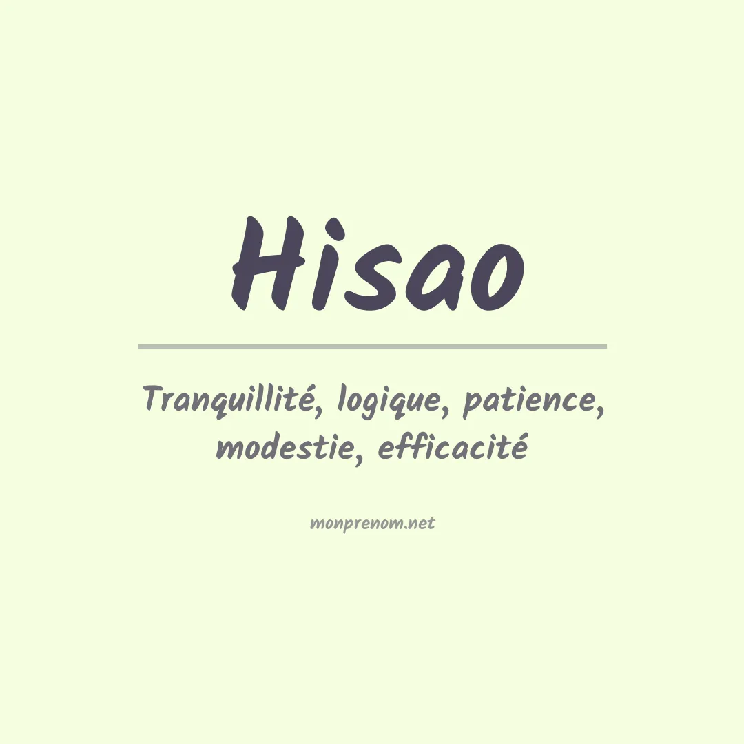 Prénom Hisao