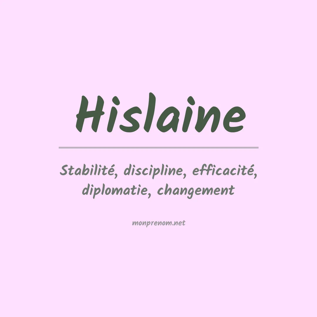 Signification du prénom Hislaine