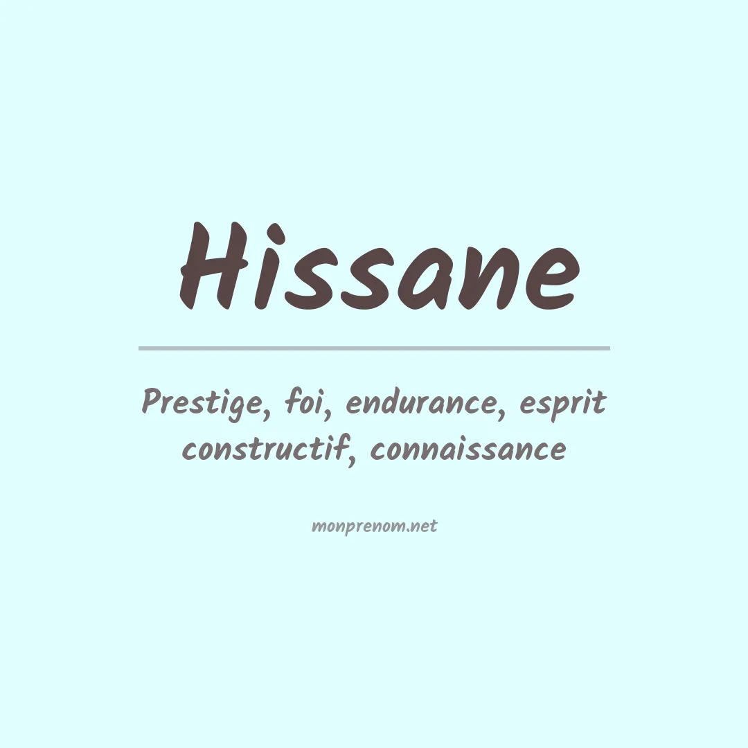 Signification du prénom Hissane