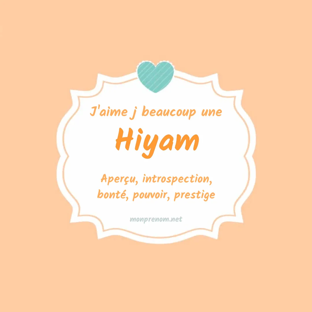 J'aime beaucoup Hiyam
