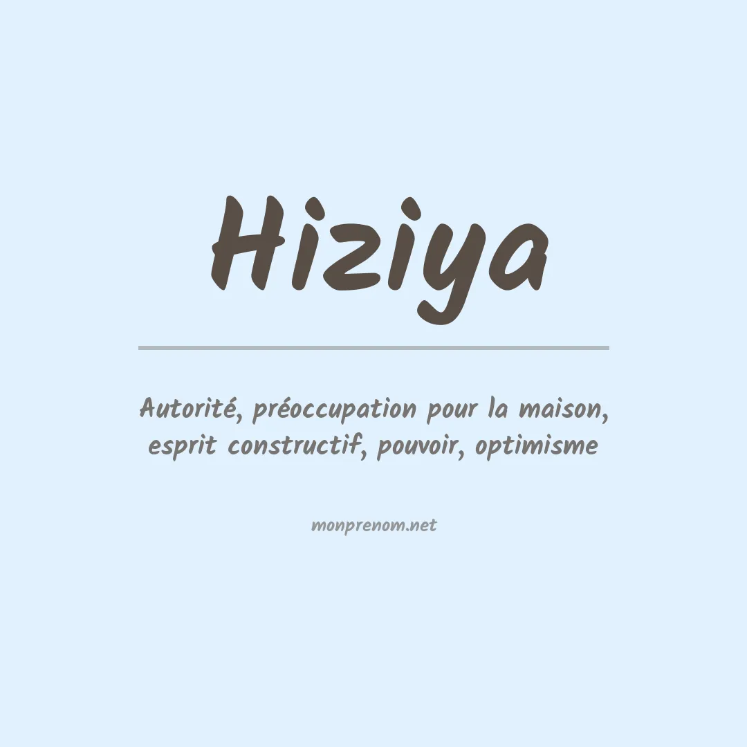 Signification du prénom Hiziya