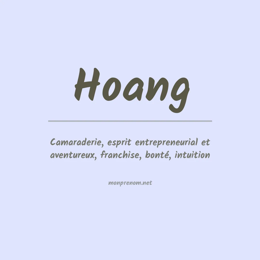 Signification du prénom Hoang