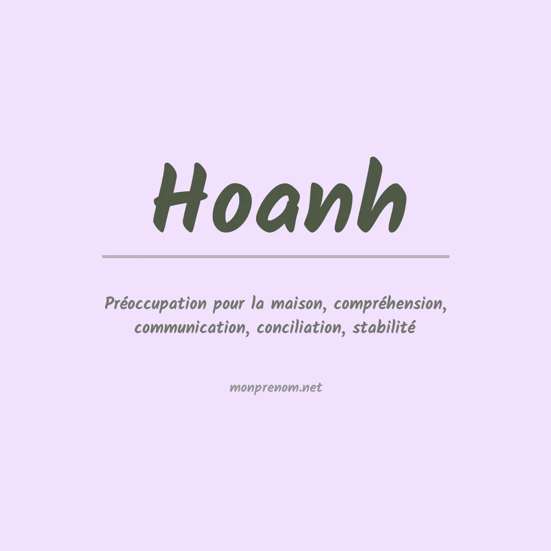 Signification du prénom Hoanh