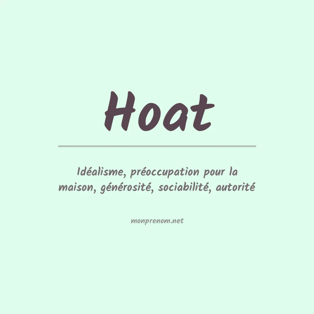 Signification du prénom Hoat