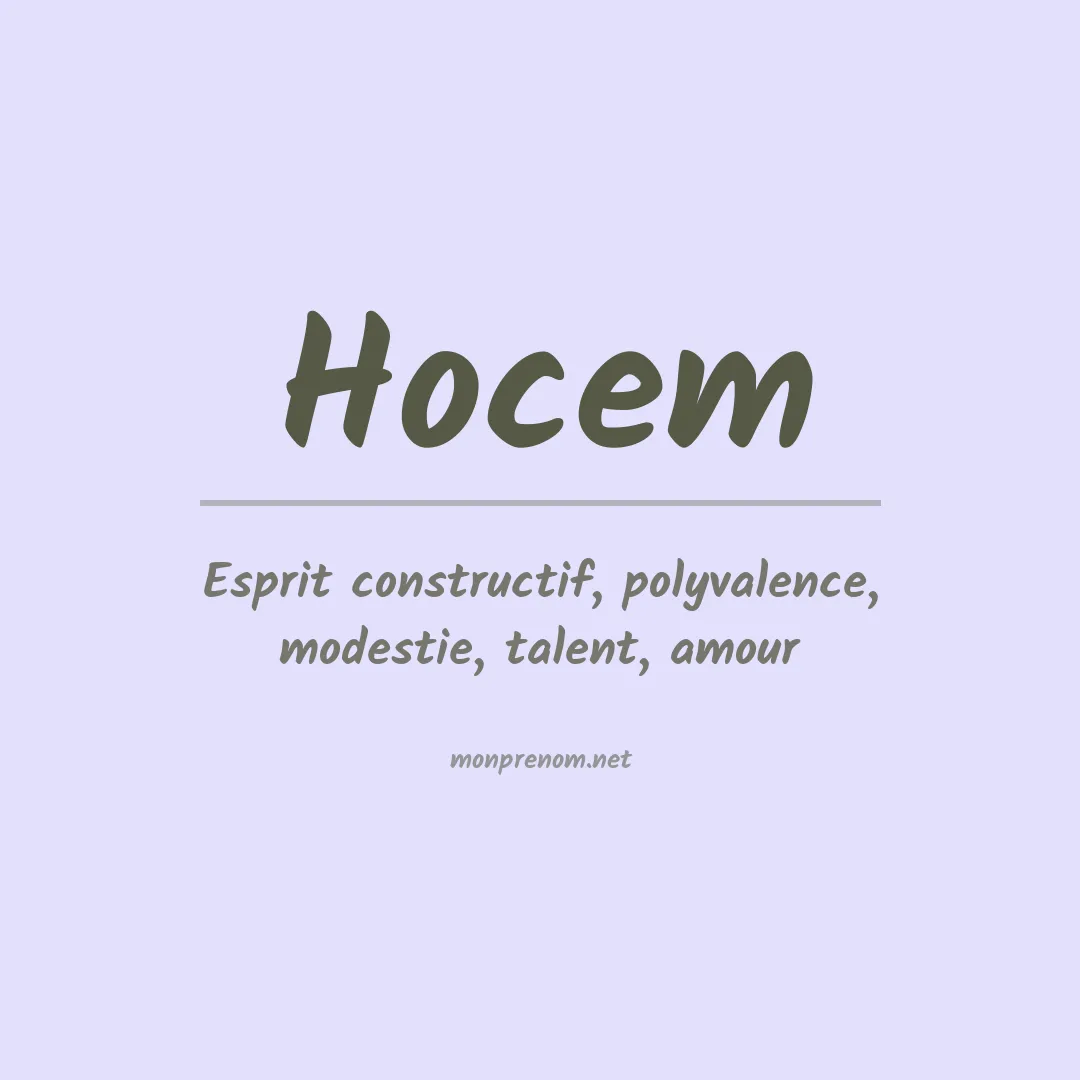 Signification du prénom Hocem
