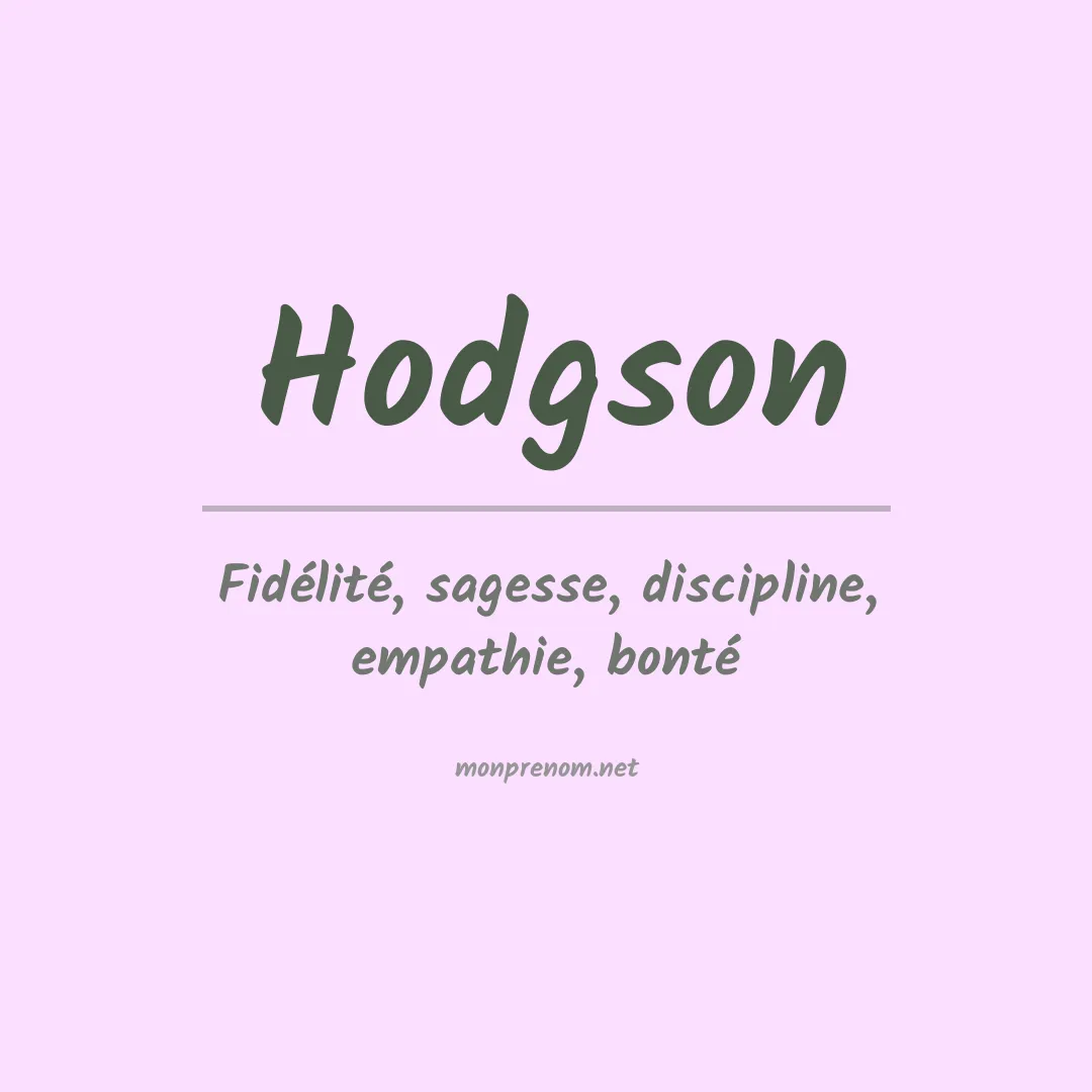 Prénom Hodgson
