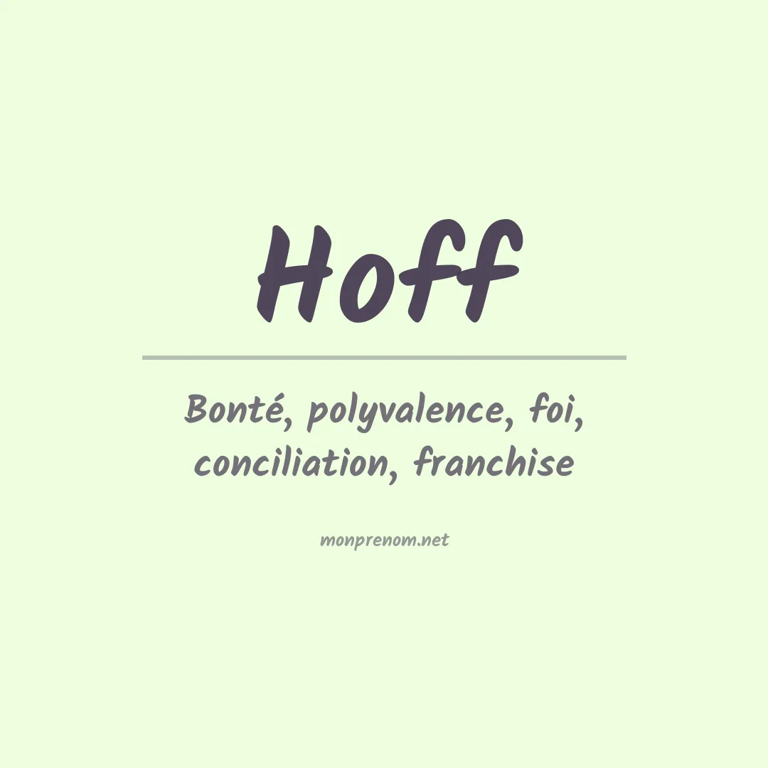 Prénom Hoff