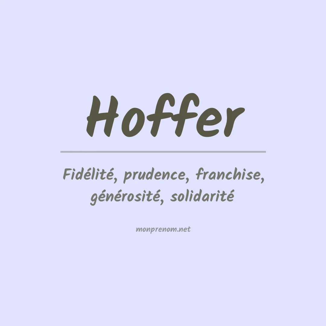 Prénom Hoffer