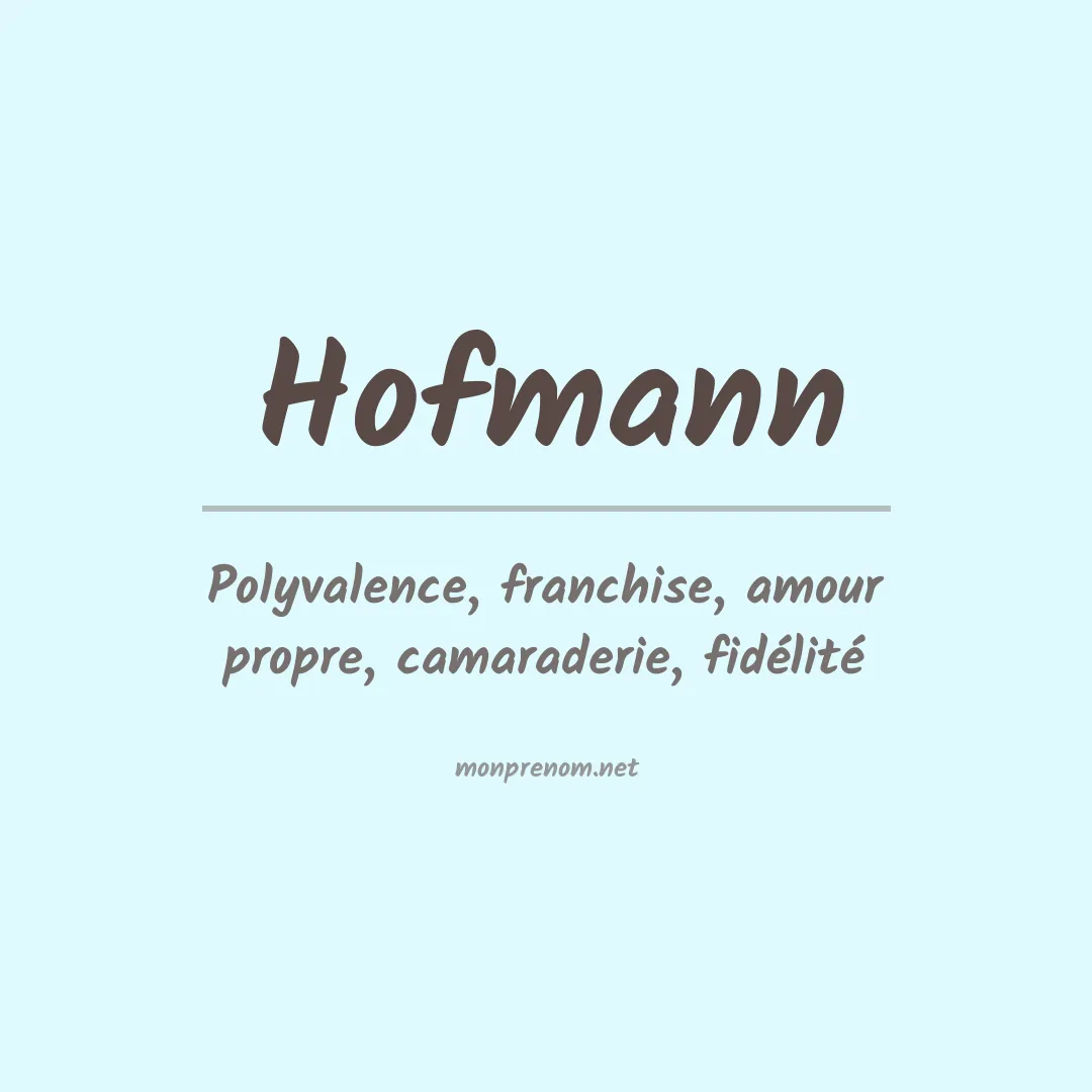 Prénom Hofmann