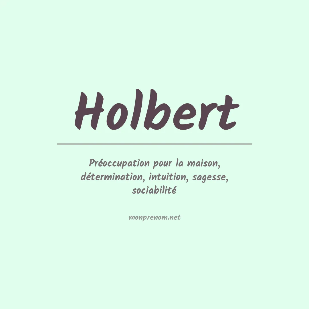 Prénom Holbert
