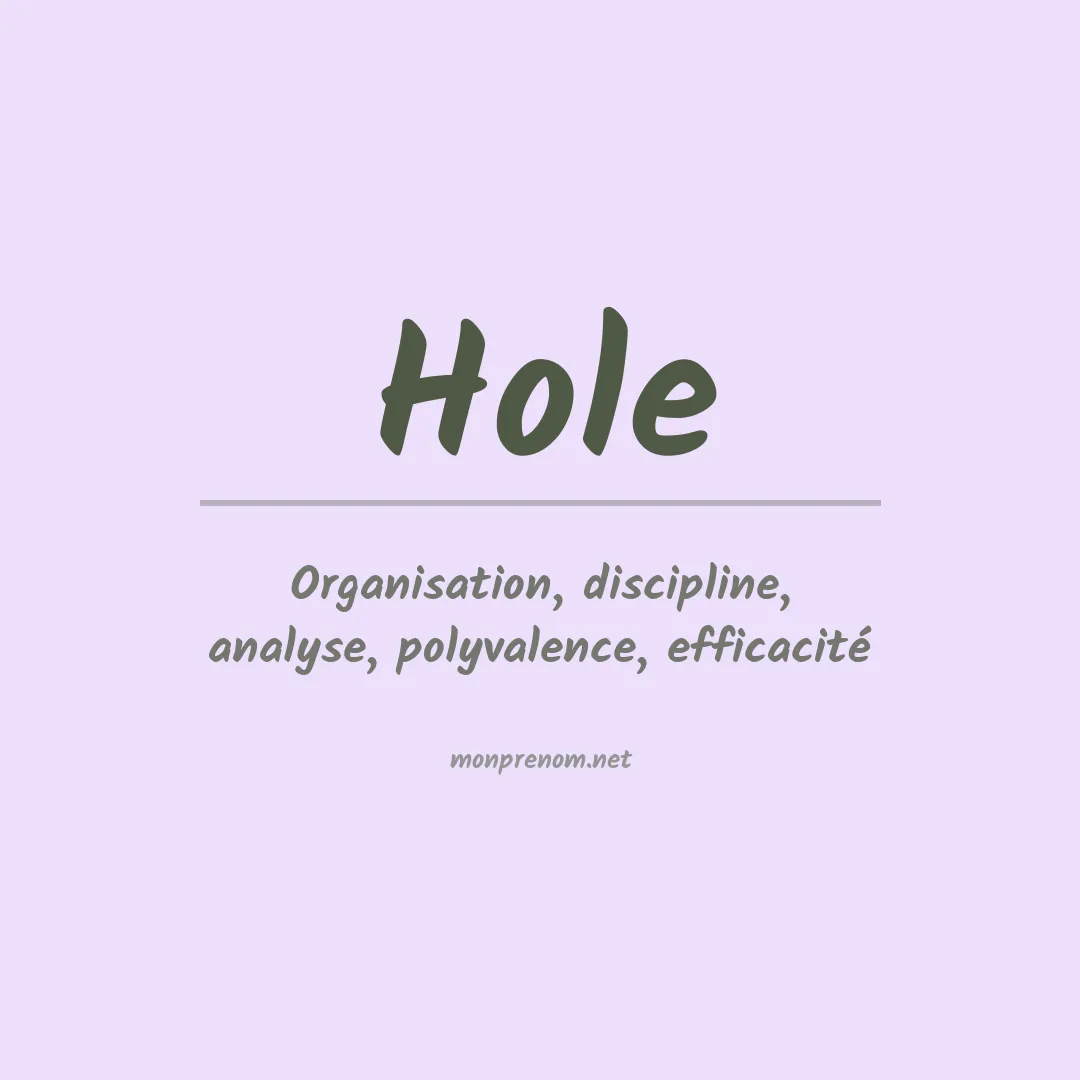 Prénom Hole