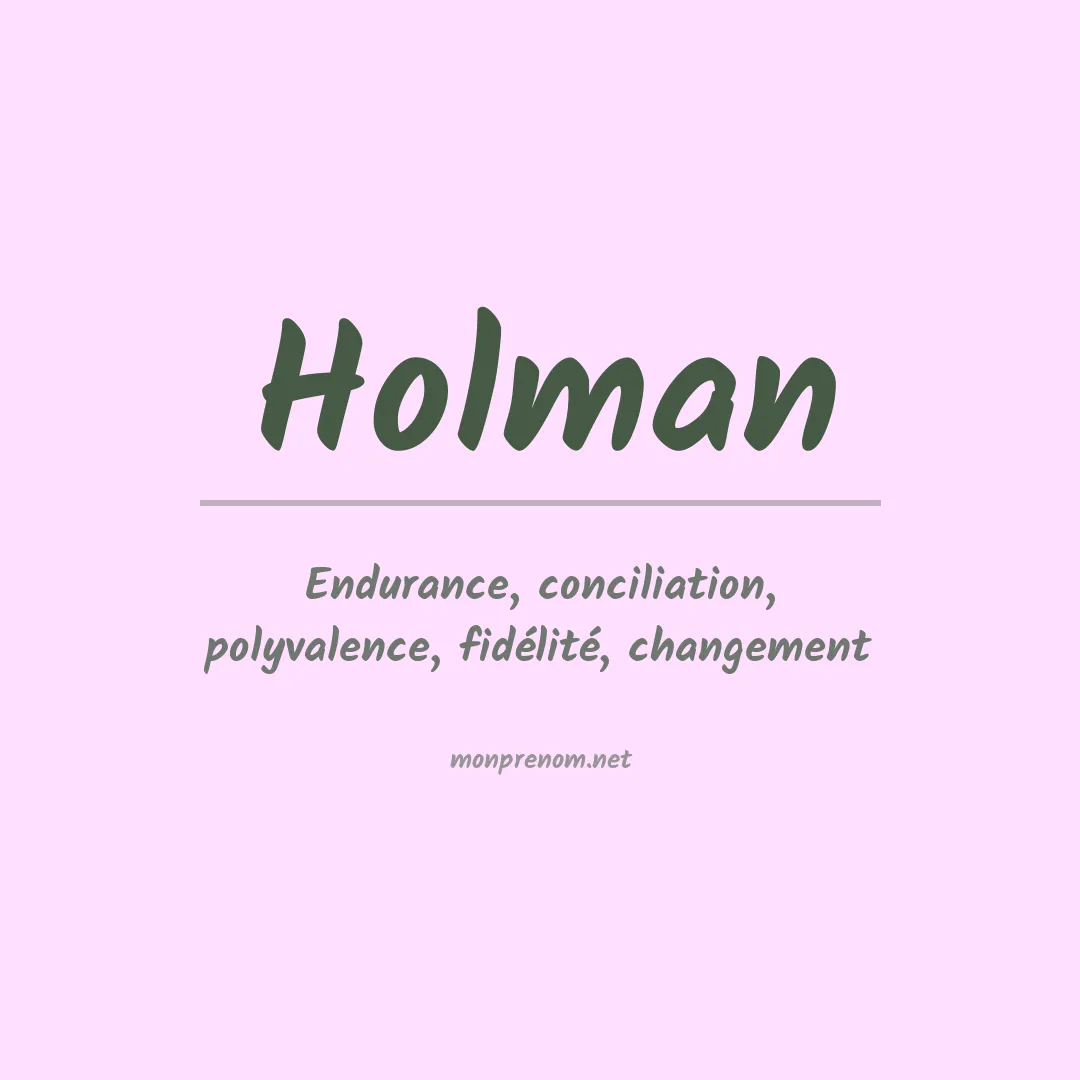 Prénom Holman