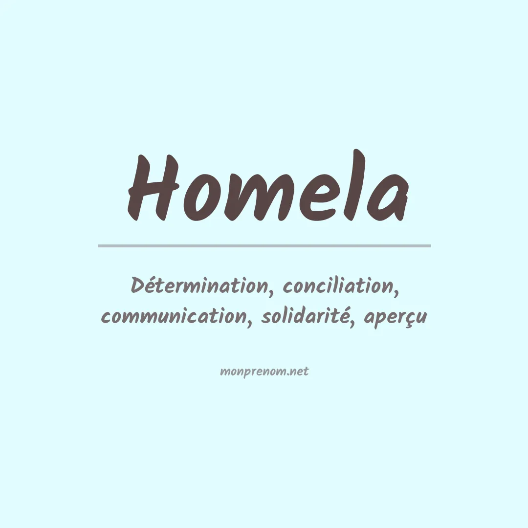 Signification du prénom Homela