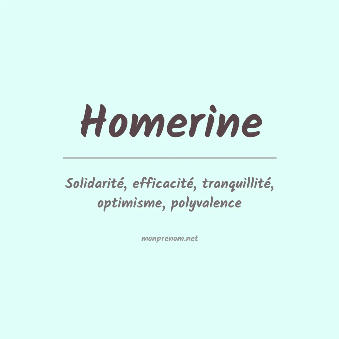 Signification du prénom Homerine