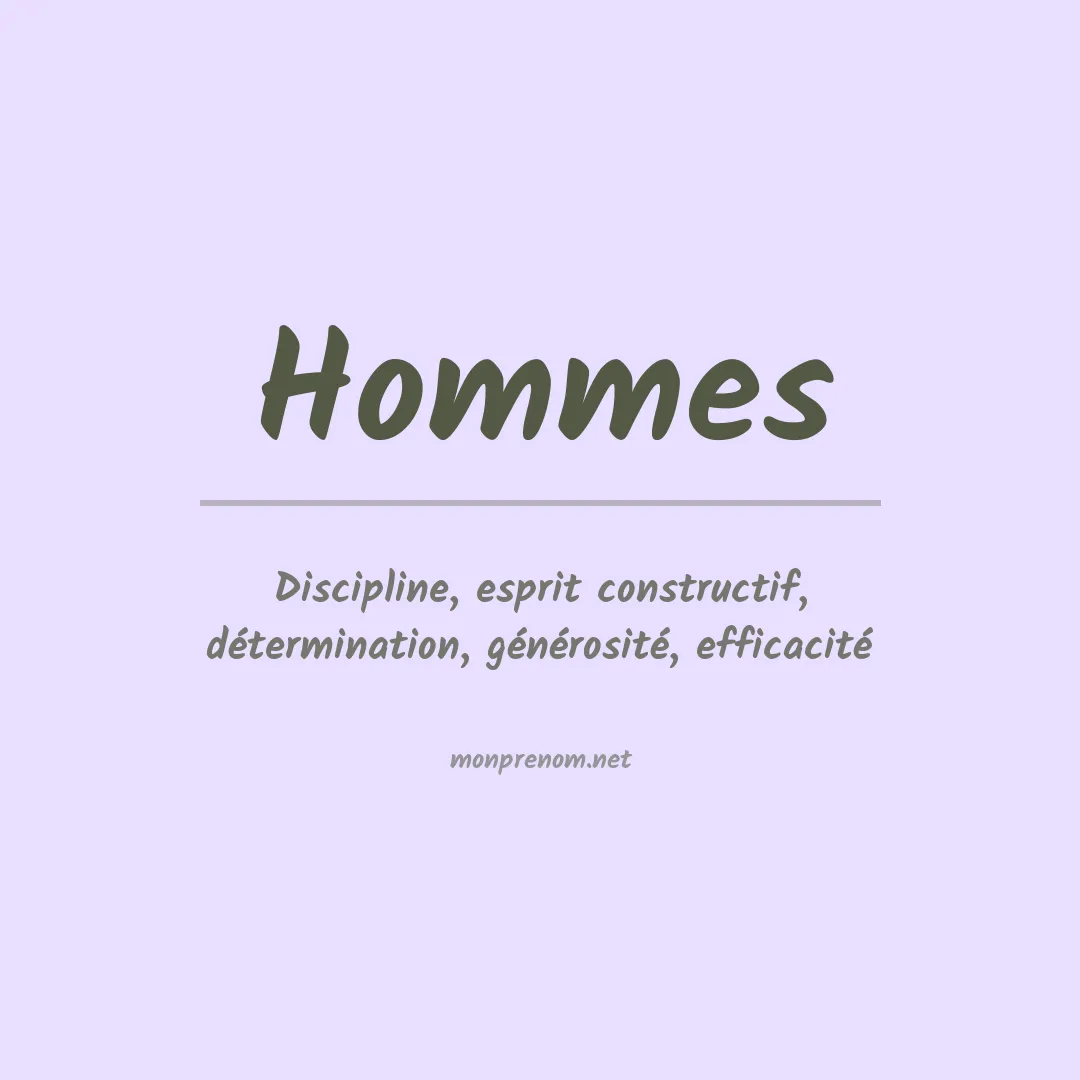 Signification du prénom Hommes