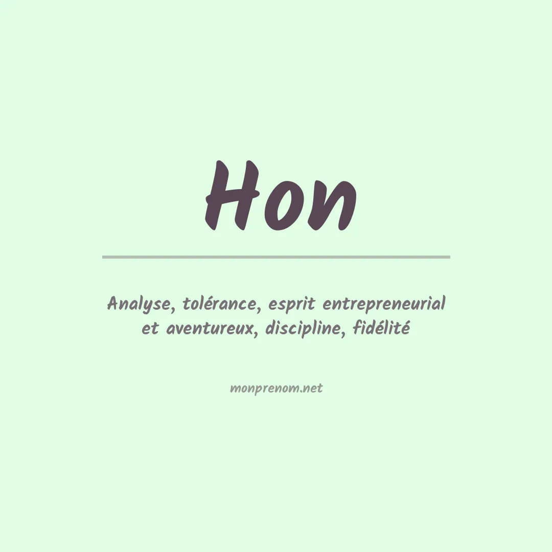 Prénom Hon