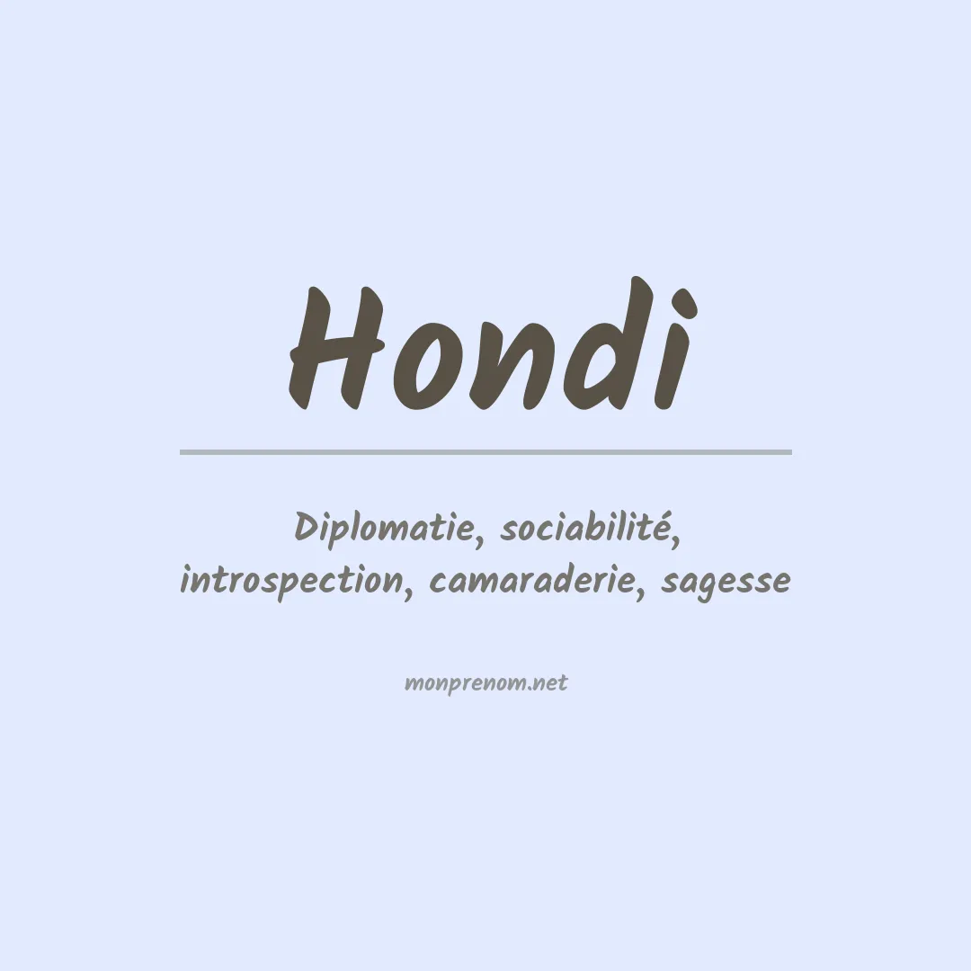 Signification du prénom Hondi
