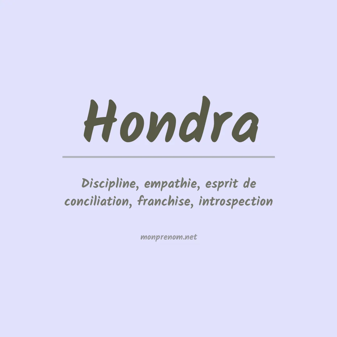 Signification du prénom Hondra