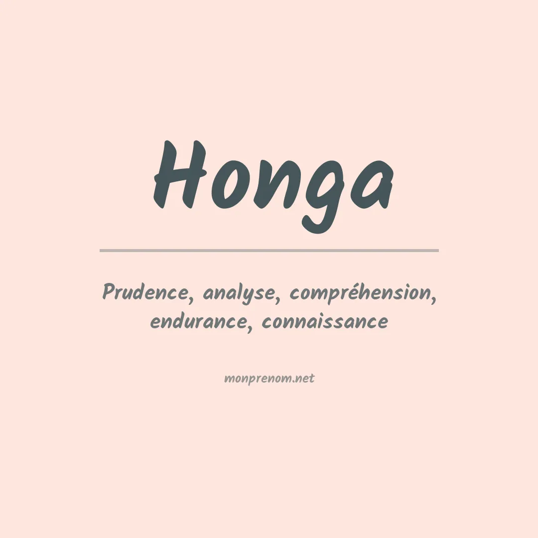 Signification du prénom Honga