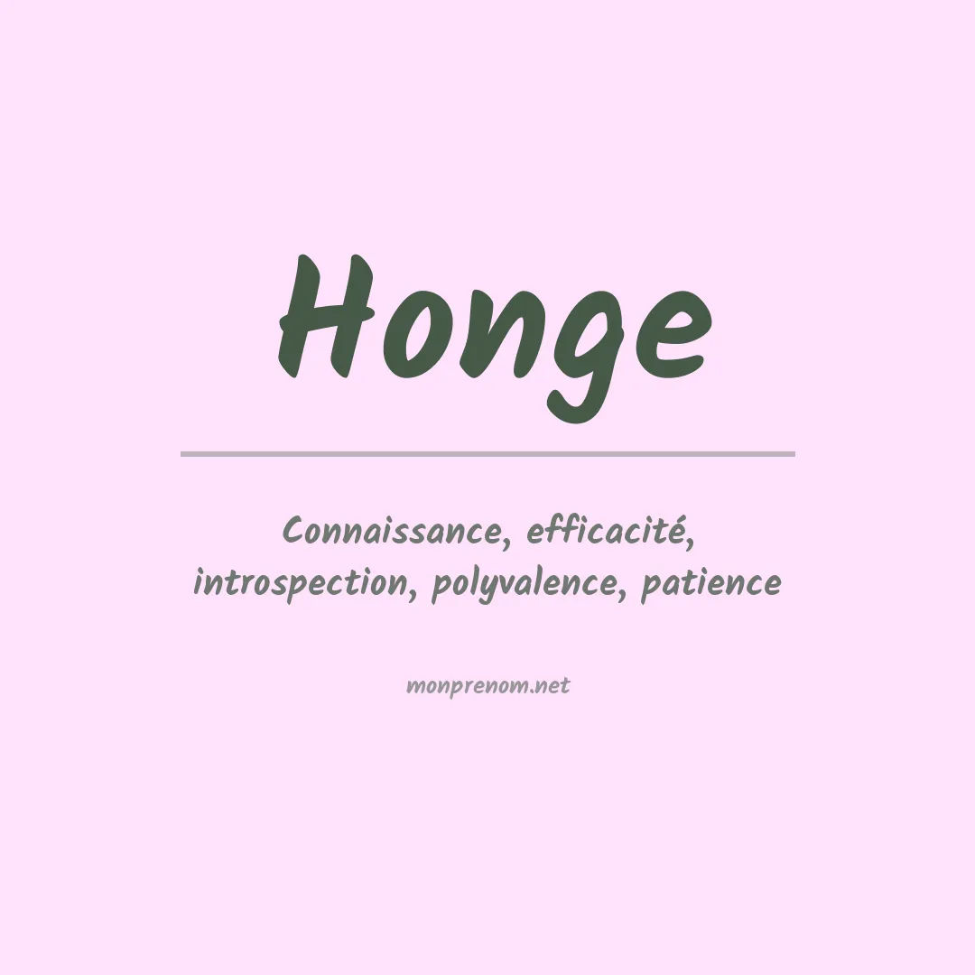 Signification du prénom Honge