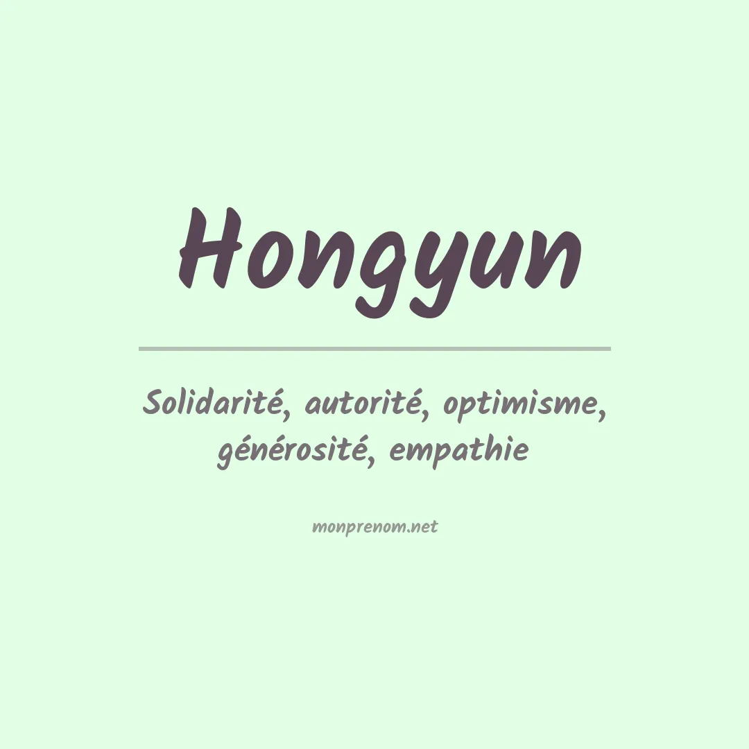 Signification du prénom Hongyun