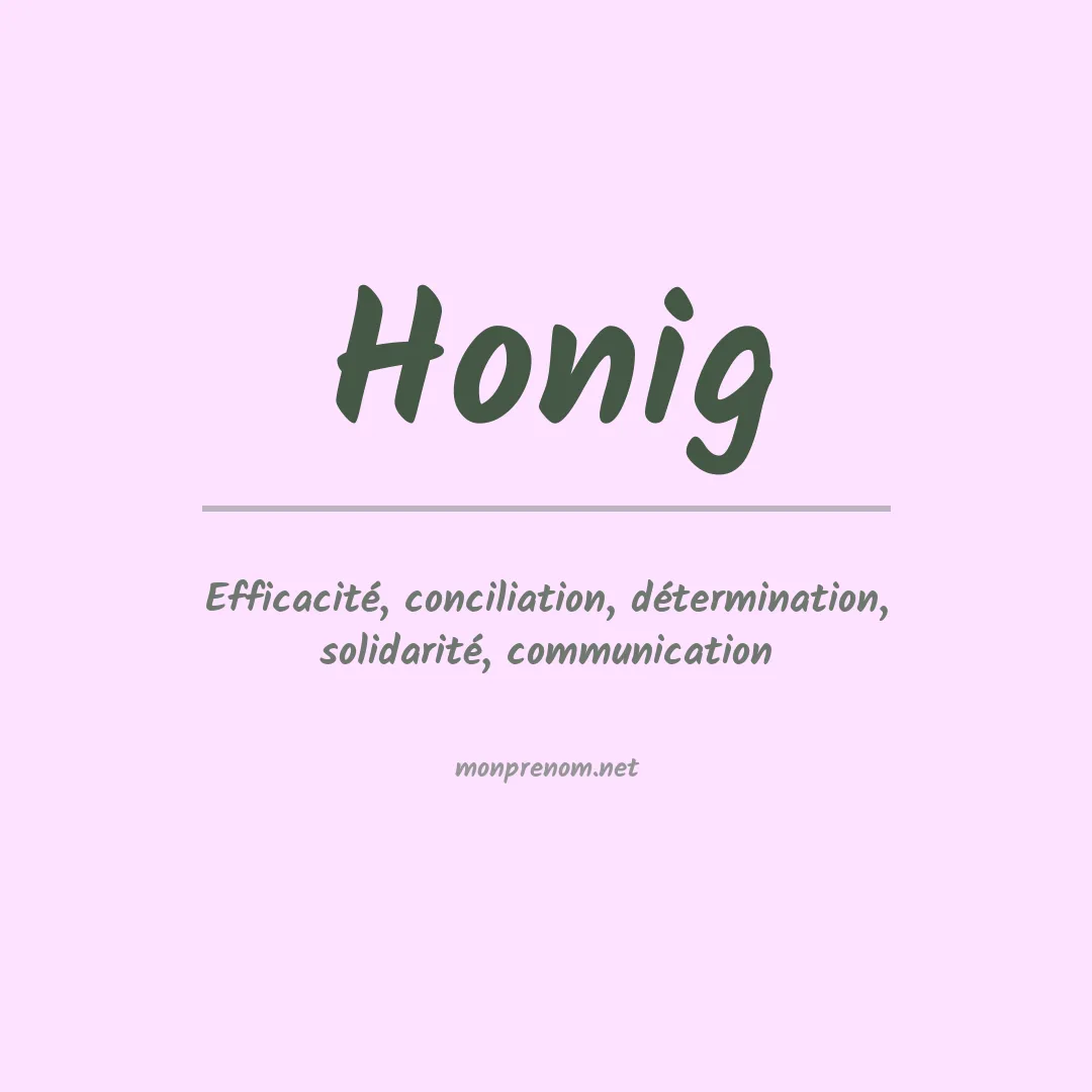 Signification du prénom Honig