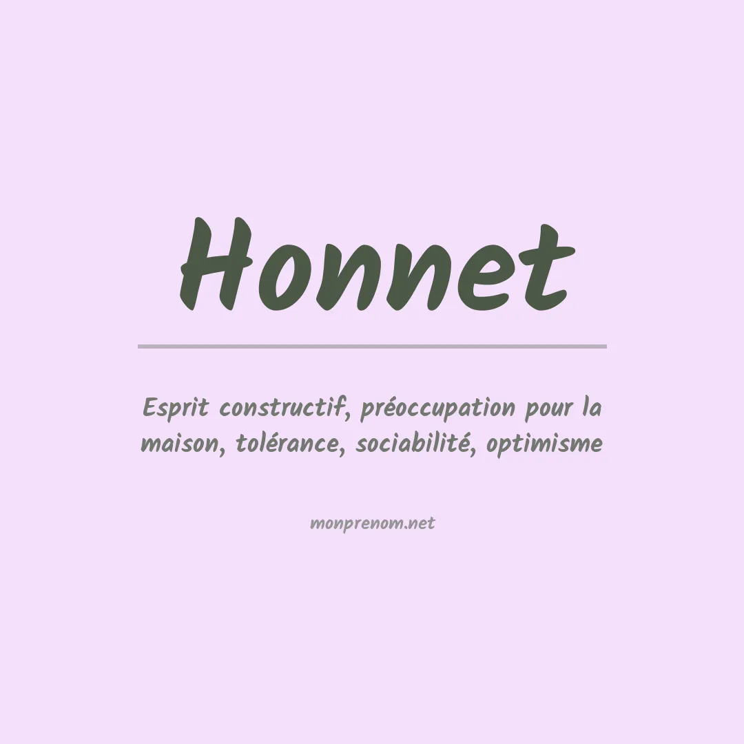Signification du prénom Honnet