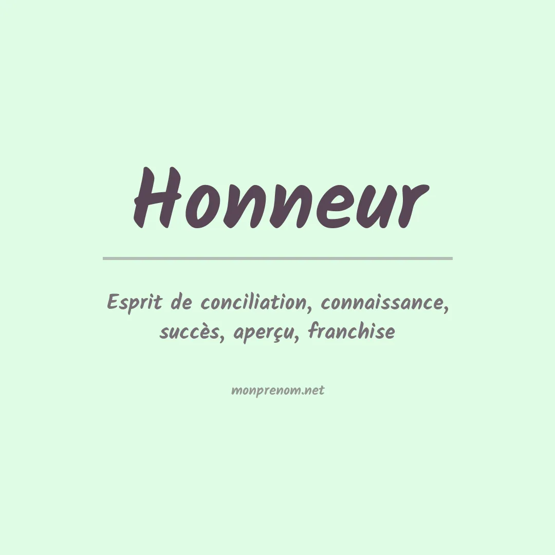 Signification du prénom Honneur