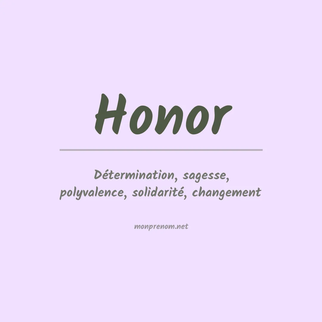 Prénom Honor