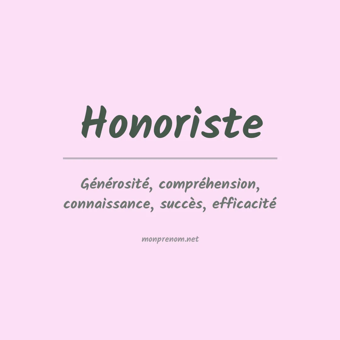 Signification du prénom Honoriste