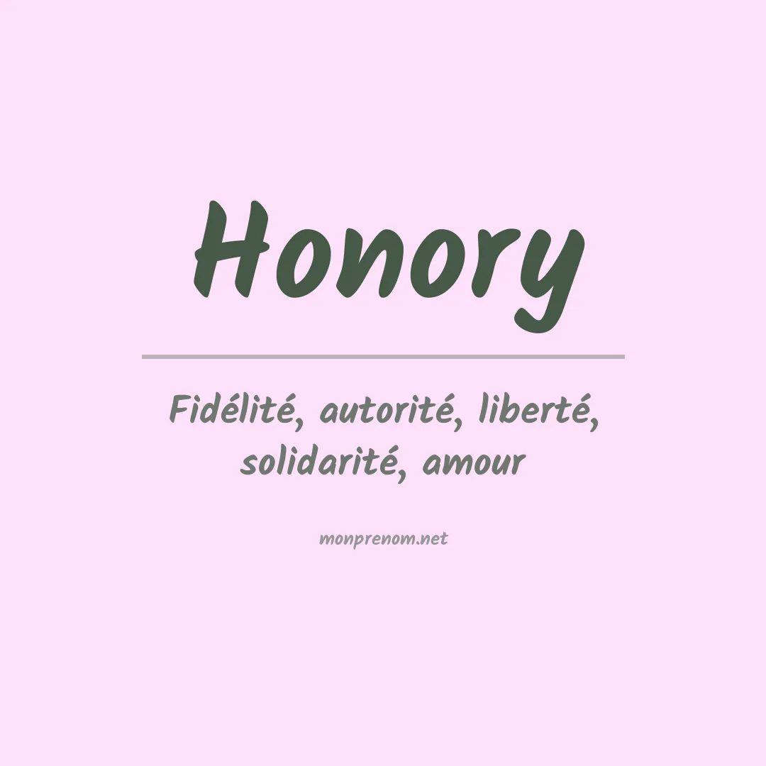 Signification du prénom Honory