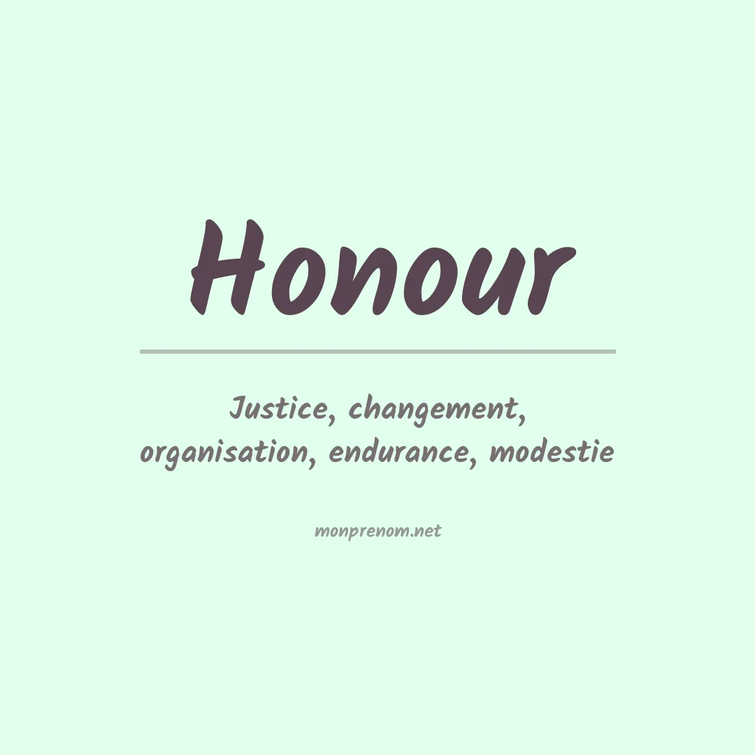 Signification du prénom Honour